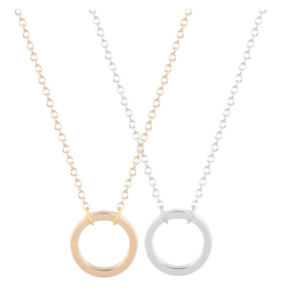 Minimalist "Good Karma" Circle Boho Charm Necklace - Picture 8 of 10